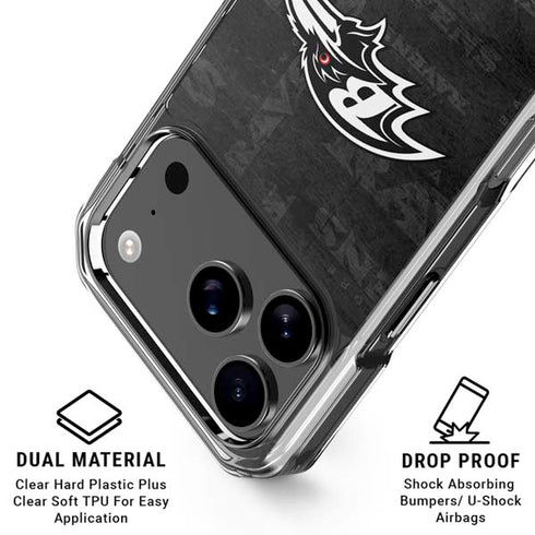 NFL Baltimore Ravens Black & White iPhone 18 Pro Clear Case