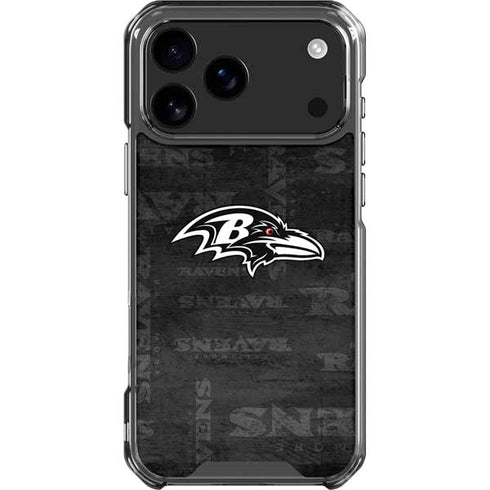 NFL Baltimore Ravens Black & White iPhone 18 Pro Max Clear Case