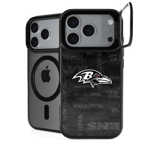 NFL Baltimore Ravens Black & White iPhone 18 Pro Max Kickstand Case