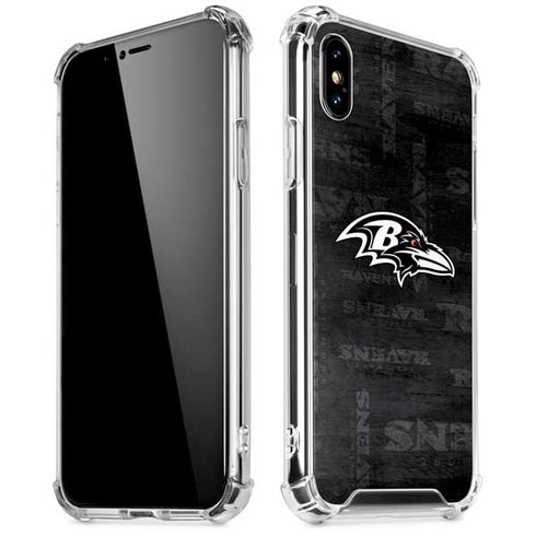 NFL Baltimore Ravens Black & White iPhone X/XS Clear Case