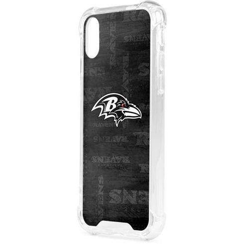 NFL Baltimore Ravens Black & White iPhone XS Clear Case