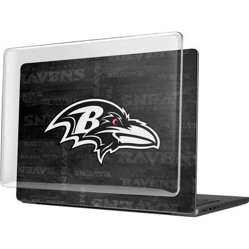 NFL Baltimore Ravens Black & White MacBook Pro 14in (2021-24) Case plus Skin