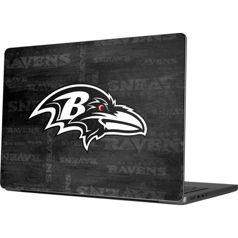 NFL Baltimore Ravens Black & White Apple MacBook Pro 14-inch Skin