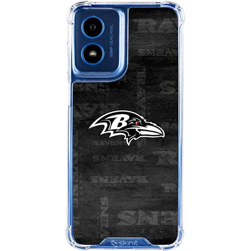 NFL Baltimore Ravens Black & White Moto G 5G (2024) Clear Case
