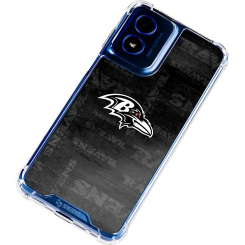 NFL Baltimore Ravens Black & White Moto G 5G (2024) Clear Case