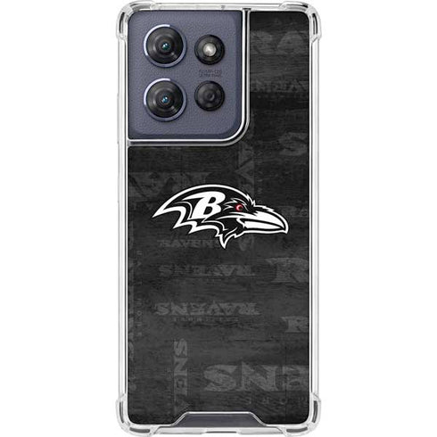 NFL Baltimore Ravens Black & White Moto G Power 5G (2025) Clear Case