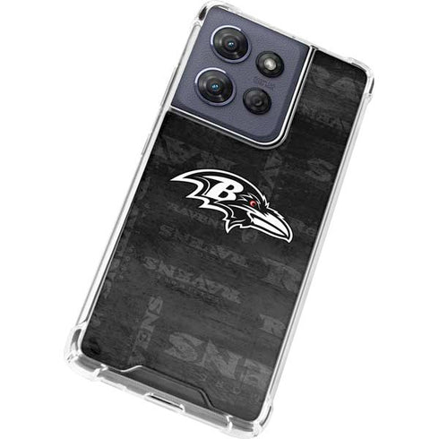 NFL Baltimore Ravens Black & White Moto G Power 5G (2025) Clear Case