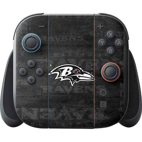 NFL Baltimore Ravens Black & White Nintendo Switch 2 (2025) with Joy-Con Skin