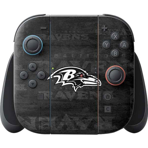 NFL Baltimore Ravens Black & White Nintendo Switch 2 (2025) Joy-Con Controller Skin