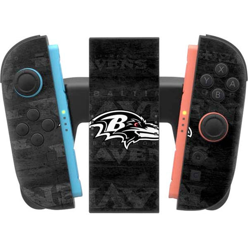 NFL Baltimore Ravens Black & White Nintendo Switch 2 (2025) Joy-Con Controller Skin