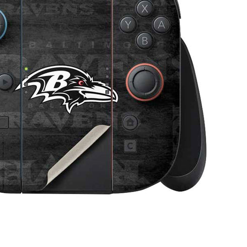 NFL Baltimore Ravens Black & White Nintendo Switch 2 (2025) Joy-Con Controller Skin