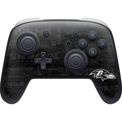 NFL Baltimore Ravens Black & White Nintendo Switch 2 (2025) Pro Controller Skin