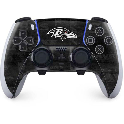 NFL Baltimore Ravens Black & White PS5 DualSense Edge Pro Controller Skin