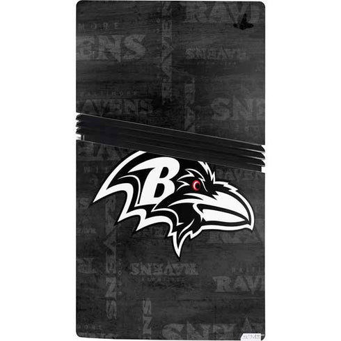 NFL Baltimore Ravens Black & White PS5 Pro Bundle Skin
