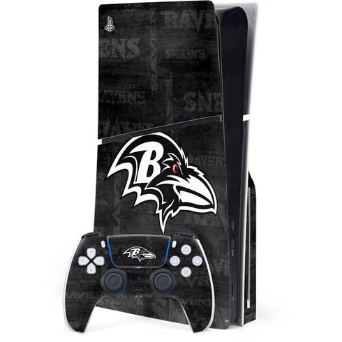 NFL Baltimore Ravens Black & White PlayStation PS5 Skins