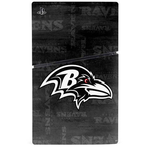NFL Baltimore Ravens Black & White PS5 Slim Digital Edition Console Skin