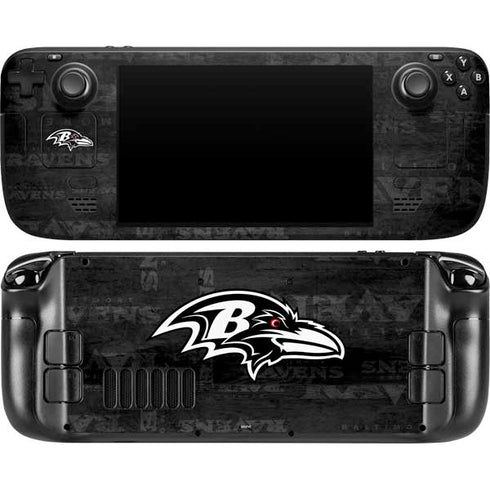 NFL Baltimore Ravens Black & White Steam Deck Handheld Gaming Computer OLED Skin