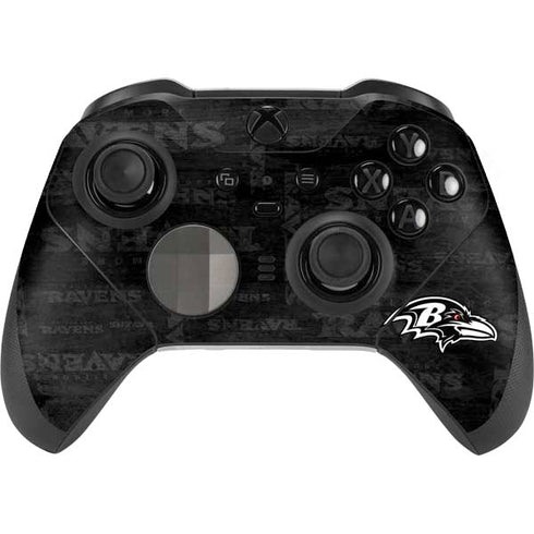 NFL Baltimore Ravens Black & White Xbox Elite Wireless Controller Series 2 Skin