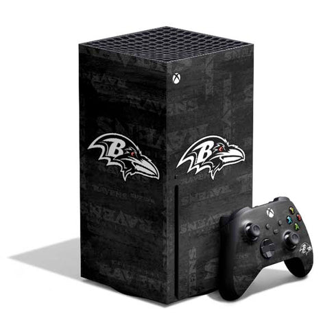 NFL Baltimore Ravens Black & White Xbox Series X Skins