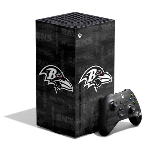 NFL Baltimore Ravens Black & White XBox Series X Digital Edition Bundle Skin