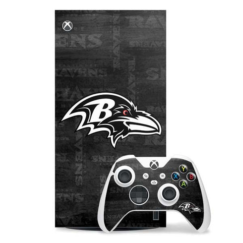 NFL Baltimore Ravens Black & White Xbox Series X Skins