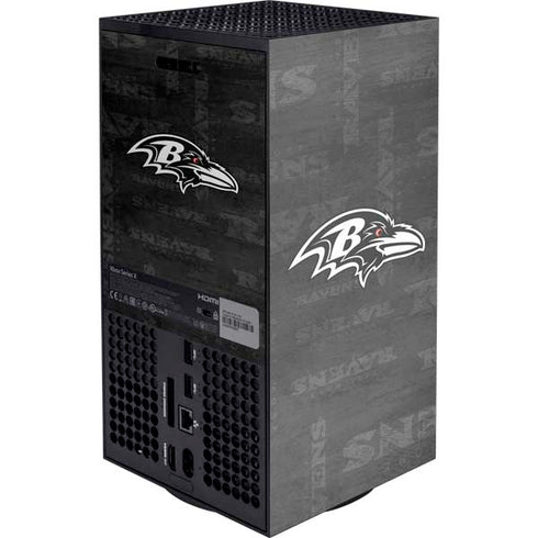 NFL Baltimore Ravens Black & White XBox Series X Digital Edition Console Skin