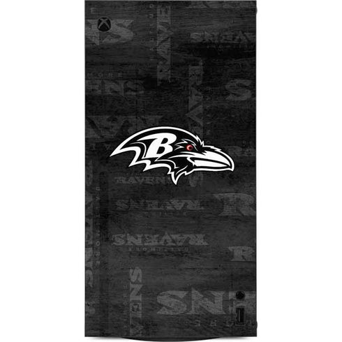 NFL Baltimore Ravens Black & White XBox Series X Digital Edition Console Skin