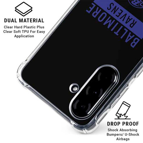 NFL Baltimore Ravens Black Performance Series Galaxy A36 5G Clear Case