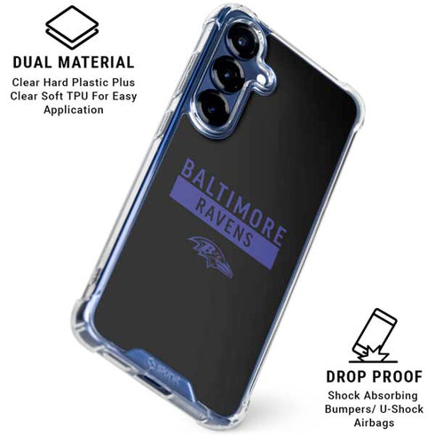 NFL Baltimore Ravens Black Performance Series Galaxy S25 Plus Clear Case