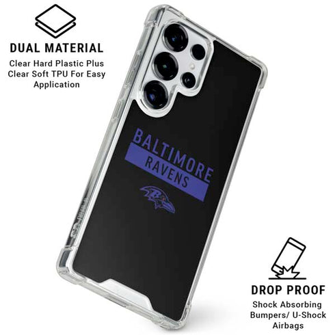 NFL Baltimore Ravens Black Performance Series Galaxy S25 Ultra Clear Case