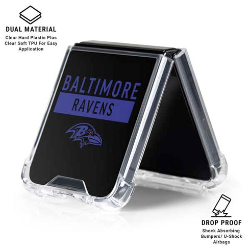 NFL Baltimore Ravens Black Performance Series Galaxy Z Flip6 Clear Case