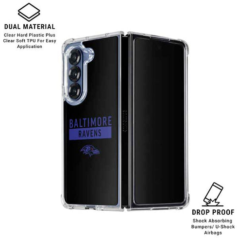 NFL Baltimore Ravens Black Performance Series Galaxy Z Fold6 Clear Case