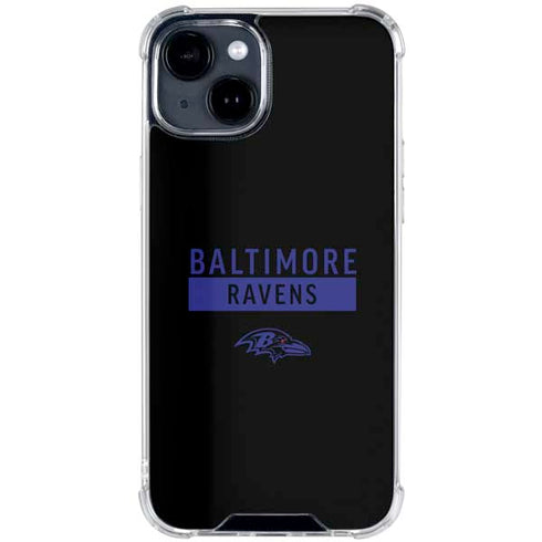 NFL Baltimore Ravens Black Performance Series iPhone 15 Clear Case