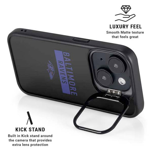 NFL Baltimore Ravens Black Performance Series iPhone 15 Plus Kickstand Case