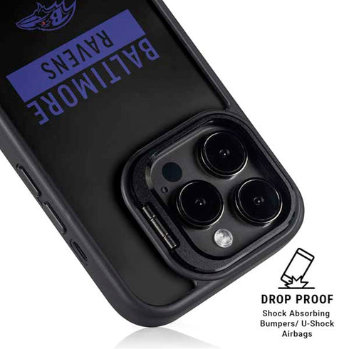 NFL Baltimore Ravens Black Performance Series iPhone 15 Pro Kickstand Case
