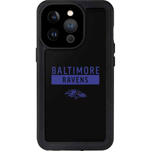 NFL Baltimore Ravens Black Performance Series iPhone 15 Pro Waterproof Case