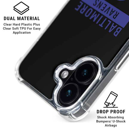 NFL Baltimore Ravens Black Performance Series iPhone 16 MagSafe Case