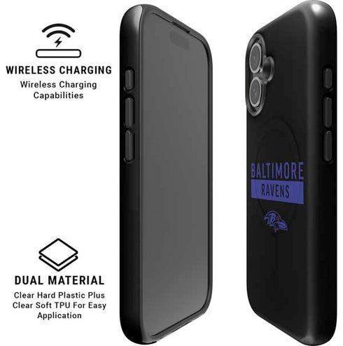 NFL Baltimore Ravens Black Performance Series iPhone 16 Magsafe Impact Case