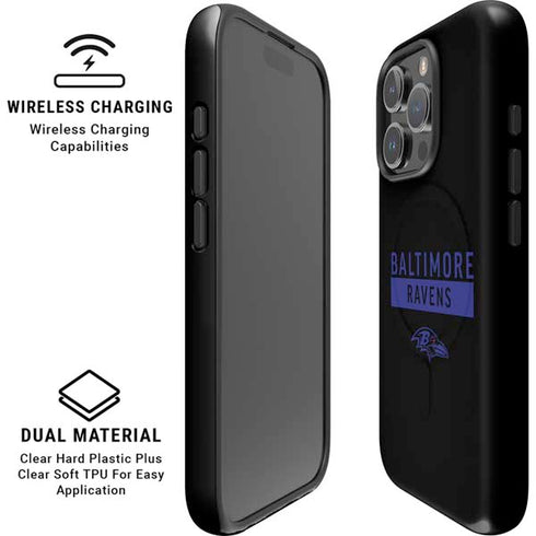 NFL Baltimore Ravens Black Performance Series iPhone 16 Pro Magsafe Impact Case