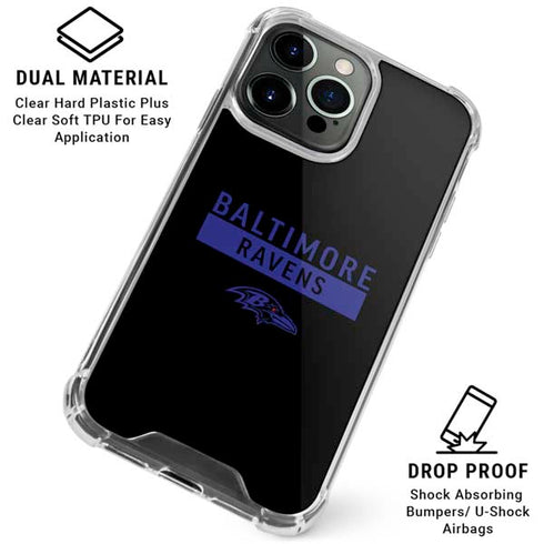 NFL Baltimore Ravens Black Performance Series iPhone 16 Pro Max Clear Case
