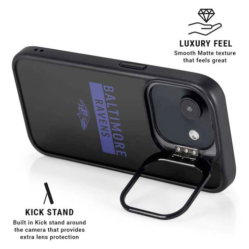 NFL Baltimore Ravens Black Performance Series iPhone 16e Kickstand Case