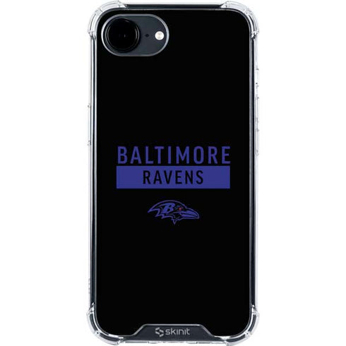 NFL Baltimore Ravens Black Performance Series iPhone 16e Clear Case