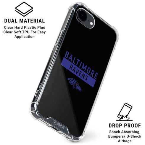 NFL Baltimore Ravens Black Performance Series iPhone 16e Clear Case
