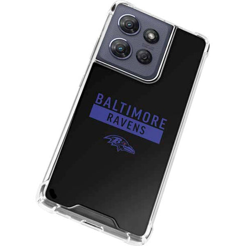 NFL Baltimore Ravens Black Performance Series Moto G 5G (2025) Clear Case
