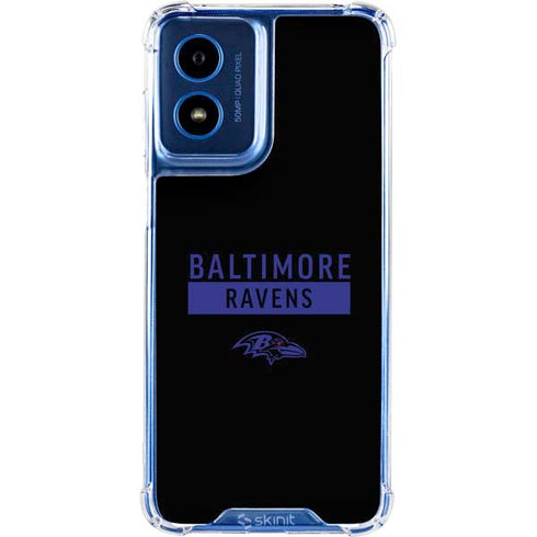 NFL Baltimore Ravens Black Performance Series Moto G 5G (2024) Clear Case