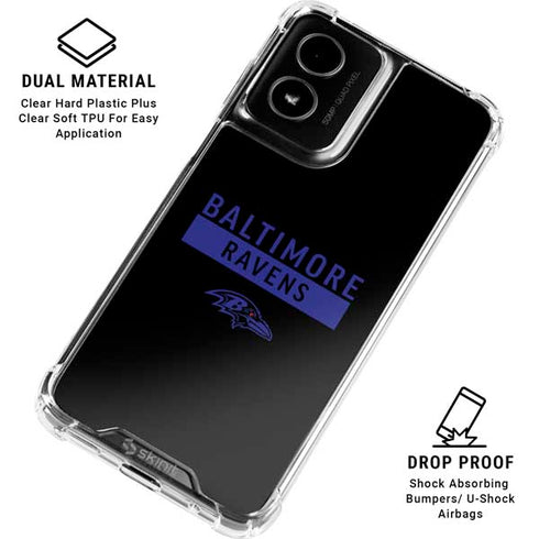 NFL Baltimore Ravens Black Performance Series Moto G Power 5G (2024) Clear Case