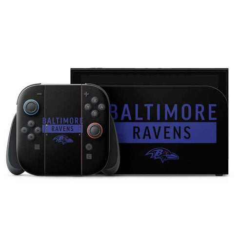 NFL Baltimore Ravens Black Performance Series Nintendo Skins