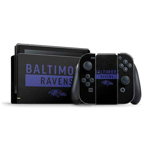 NFL Baltimore Ravens Black Performance Series Nintendo Skins