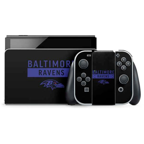 NFL Baltimore Ravens Black Performance Series Nintendo Skins