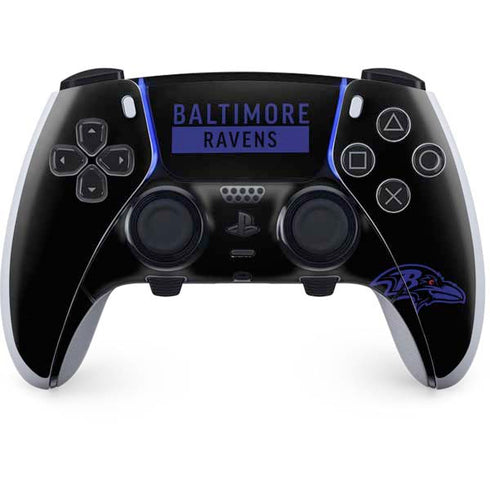 NFL Baltimore Ravens Black Performance Series PS5 DualSense Edge Pro Controller Skin